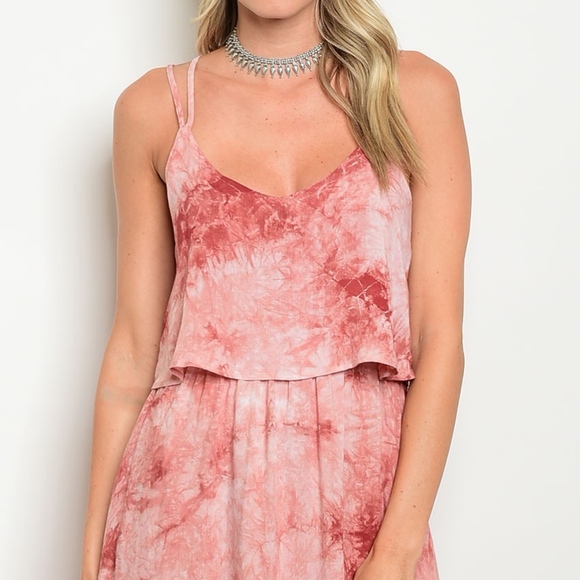 Dusty Rose Strappy back w/ Tie Dye & Tassel - Picture 3 of 7